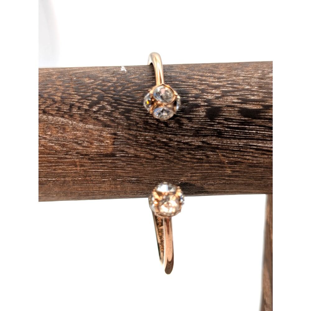 Kate Spade Rose Gold Tone Hinged Cuff Rhinestone Bracelet